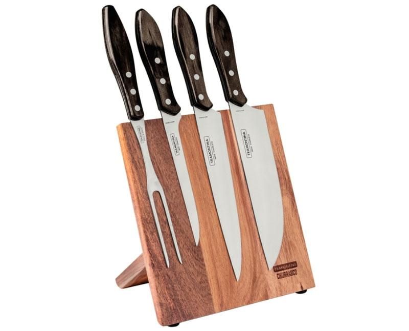 Tramontina Churrasco Polywood késkészlet mágneses tartóban barna 5 db