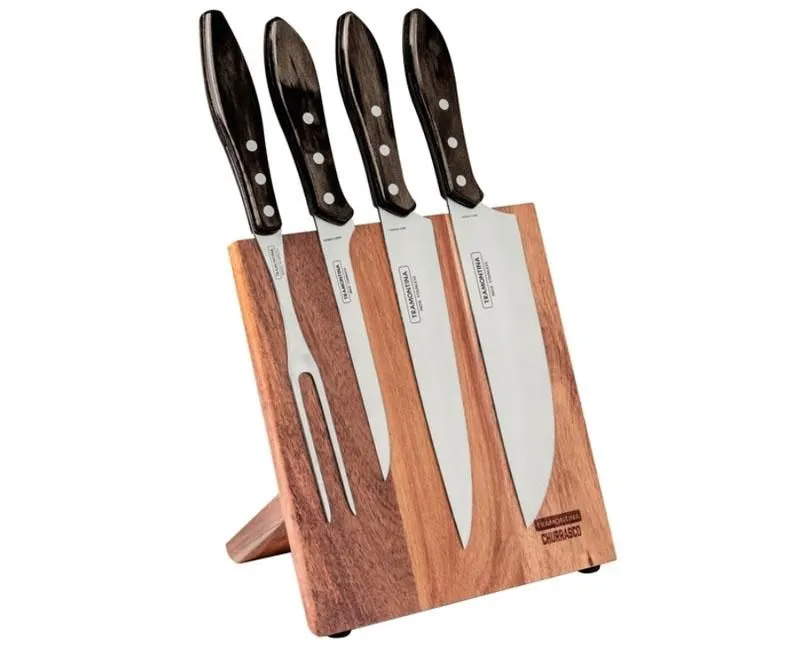 Tramontina Churrasco Polywood késkészlet mágneses tartóban barna 5 db