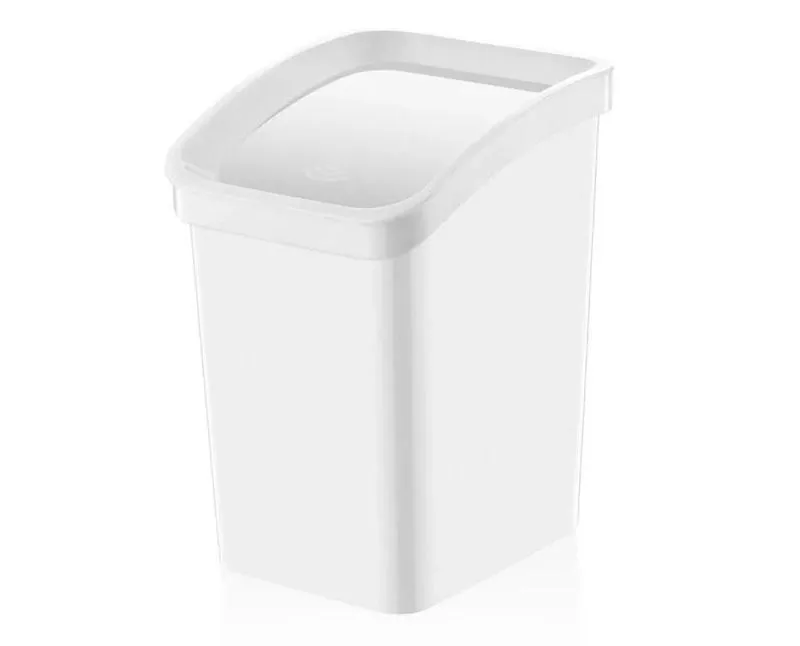 Műanyag Smart Click billenőfedeles szemetes, fehér, 12 l