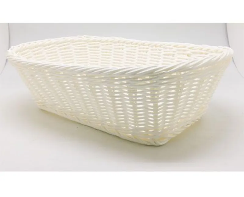 Szögletes polipropilén fehér kenyérkosár 310 x 215 x 95 mm