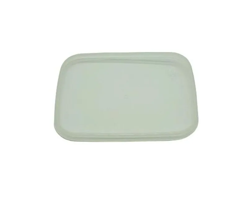 Dézsmazáras szögletes tálka tető 250 ml PP víztiszta - 110 x 88 mm