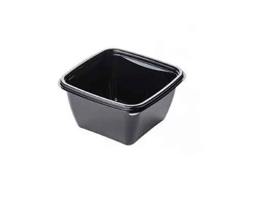 Dishy szögletes salátás tál PET fekete 125 x 125 x 66 mm 500 ml