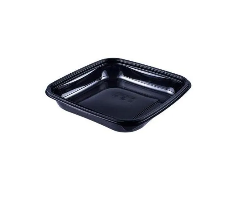 Dishy szögletes salátás nagy tál PET fekete 190 x 190 x 45 mm 750 ml