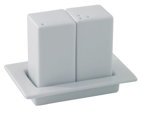 Grands Classiques só- és borsszóró szett tálcán, 11 x 7,3 x 8 cm, sütő porcelán, fehér