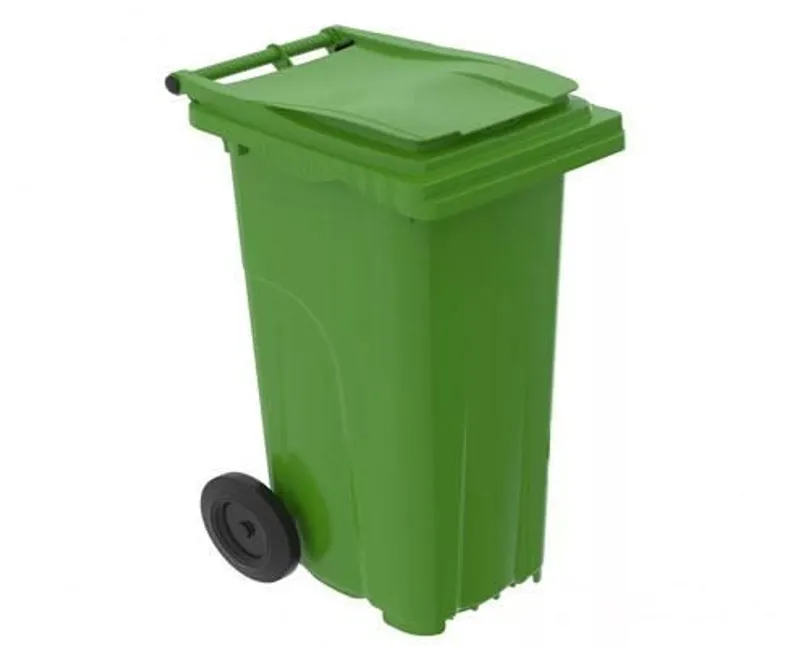 Műanyag szemetes kuka - kommunális hulladékgyűjtő zöld, 120 l