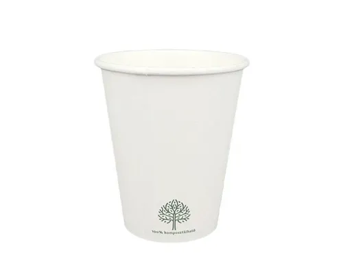 Vízbázisú fehér papírpohár 2 dl, 8oz, 100% komposztálható