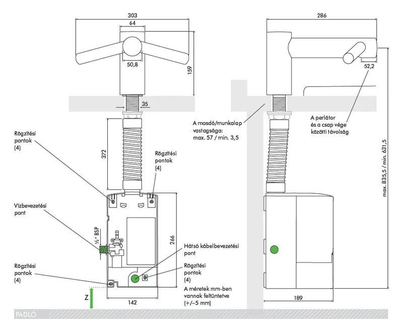 Dyson Airblade Wash+Dry kézszárító és csaptelep szett, álló kivitel