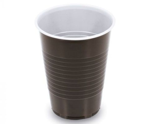 Műanyag pohár 180 ml barna-fehér