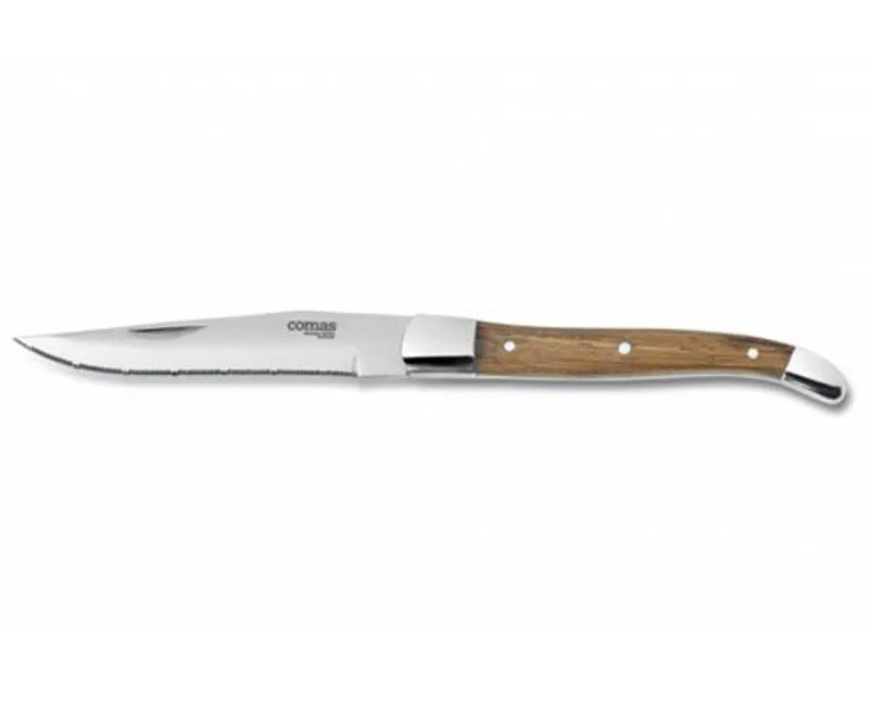 Alps steak kés rozsdamentes acél, fa nyéllel