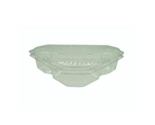 Háromszög gyümölcsdoboz - gyümölcskosár víztiszta 191 x 118 x 51 mm PET műanyag