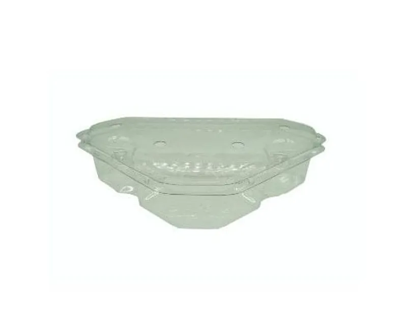 Háromszög gyümölcsdoboz - gyümölcskosár víztiszta 191 x 118 x 51 mm PET műanyag