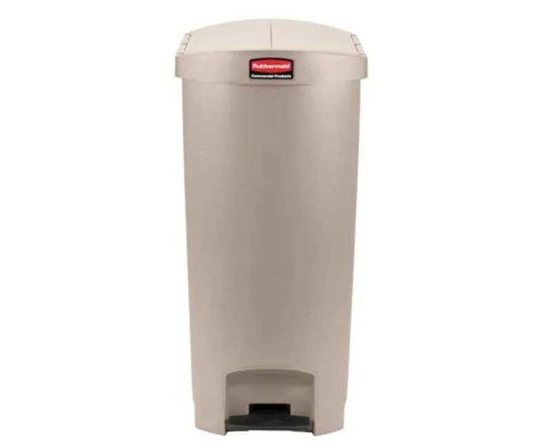 Rubbermaid Slim Jim Step On pedálos szemetes kuka kétfelé nyíló tetővel 68 l bézs