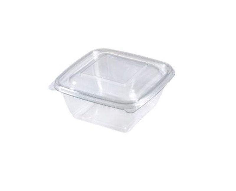 Dishy szögletes salátás tál PET víztiszta  125 x 125 x 38 mm 250 ml