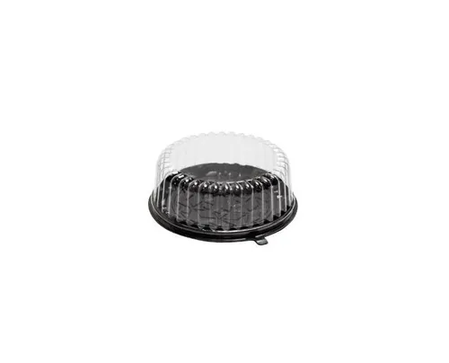APET műanyag fortadoboz kerek víztiszta tető Ø240mm x80mm 25DXN03 (H:100) nem címkézett