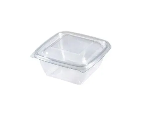 Dishy szögletes salátás tál tető PET víztiszta 125 x 125 x 17 mm 250-500 ml-hez