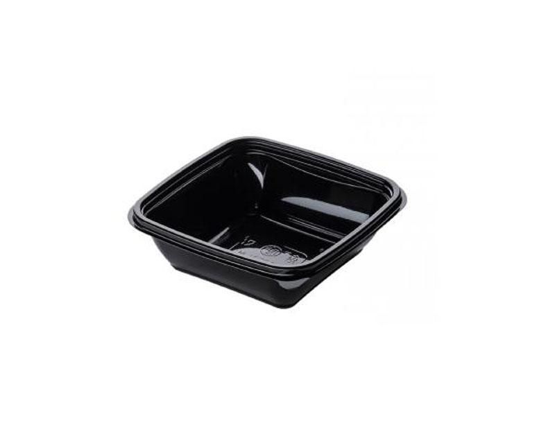 Dishy szögletes salátás tál PET fekete 125 x 125 x 52 mm 375 ml