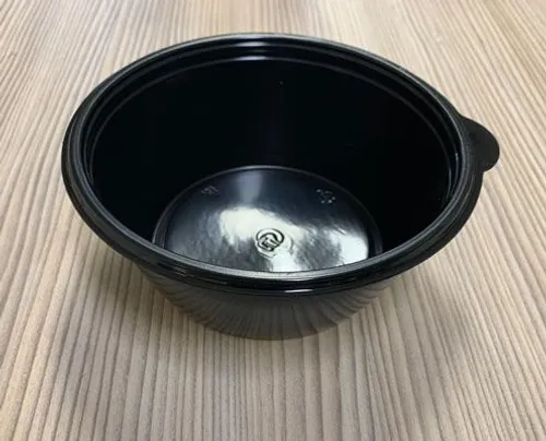 Műanyag fekete elviteles leveses tál 500 ml