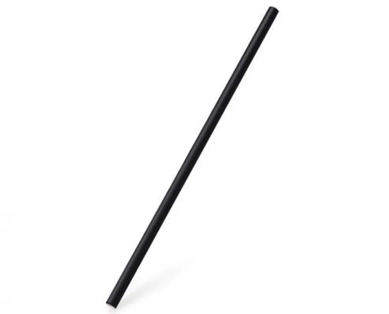 Papír fekete szívószál 8 x 230 mm - környezetbarát