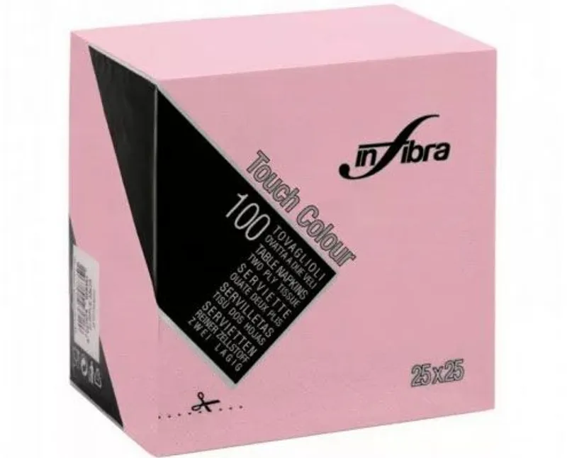 Infibra bárszalvéta (koktélszalvéta) 25 x 25 cm 2 rétegű pink