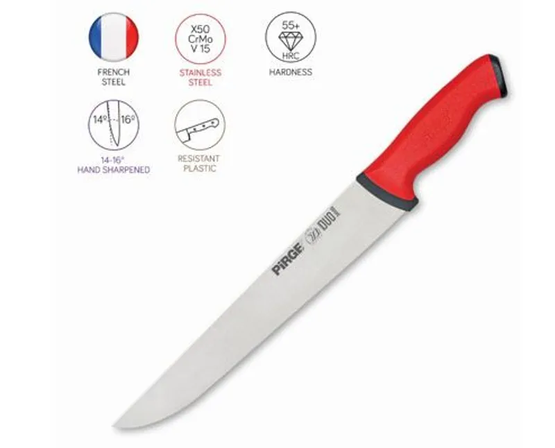 Henteskés DUO 25 cm, piros nyéllel