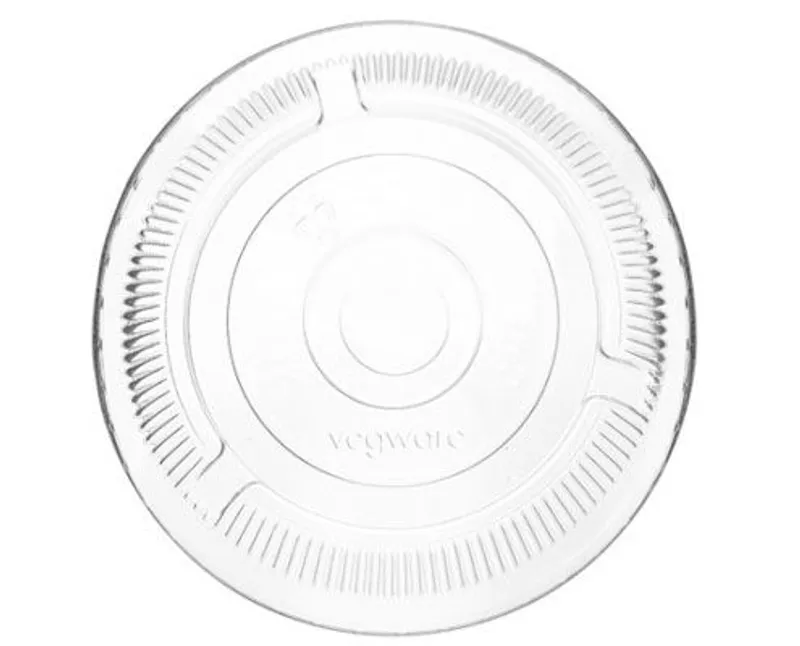 PLA lapos tető, szívószál nyílással - 96 mm átmérőjű pohárhoz