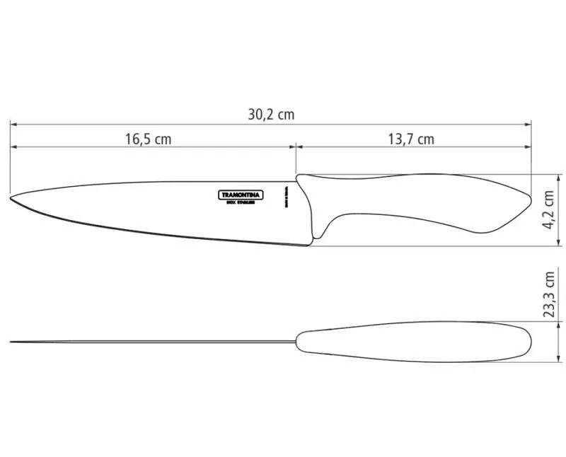 Tramontina Affilata húskés 18 cm fekete nyéllel