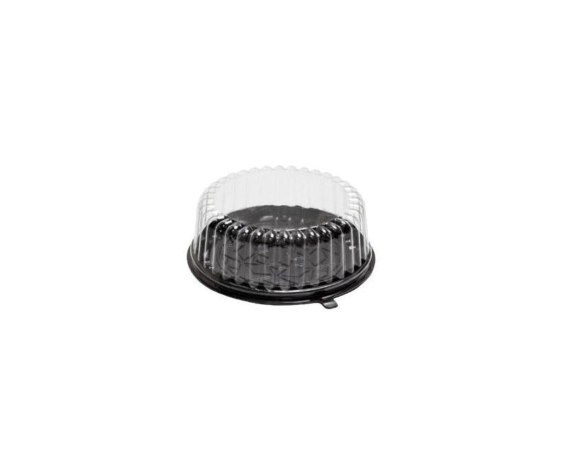 APET műanyag fortadoboz kerek víztiszta tető Ø240mm x80mm 25DXN03 (H:100) nem címkézett