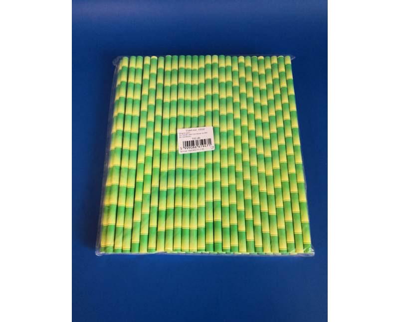 Bambusz mintás papír szívószál 8 x 230 mm - környezetbarát Fő kép