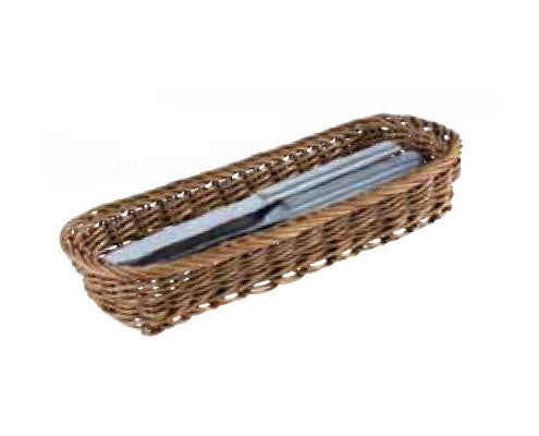 Barna műrattan evőeszköztartó 27 x 10 x 4,5 cm Fő kép
