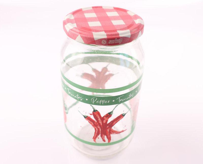 Befőttesüveg tetővel 1000 ml-es, mintás Fő kép