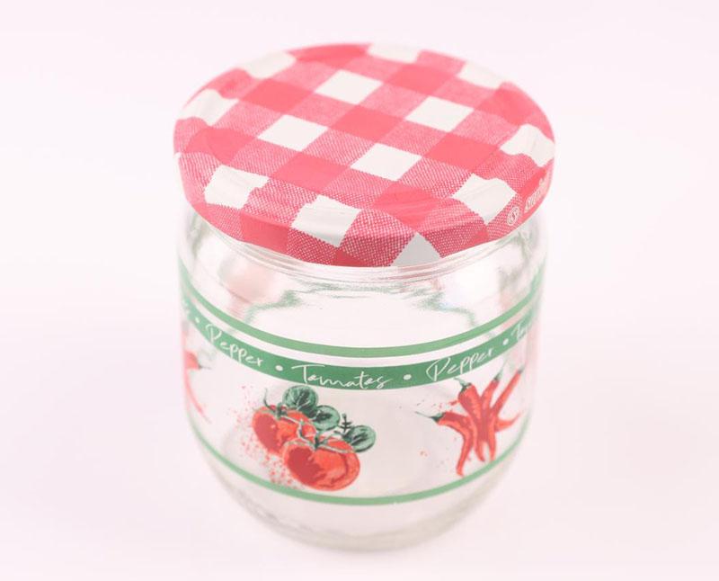 Befőttesüveg tetővel 425 ml-es, mintás Fő kép