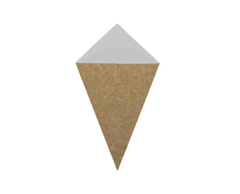 Burgonyás tölcsér, kraft/white, S, 150 x 260 x 184 mm