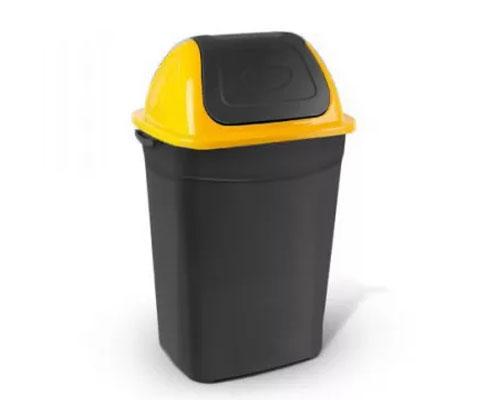 Butterfly billenőfedeles műanyag szemetes kuka, fekete-sárga, 50 l Fő kép