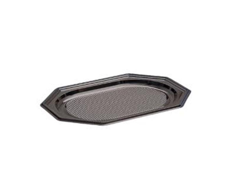 Catering műanyag hidegtálas tálca 3 személyes, 350 x 250 x 20 mm PET fekete Fő kép