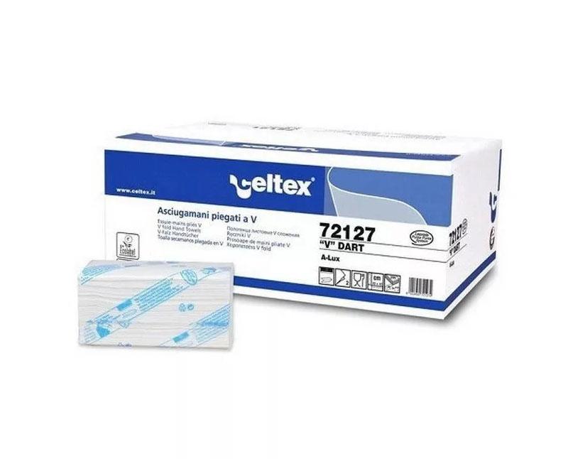Celtex V Dart hajtogatott kéztörlő - 2 rétegű - cellulóz - 21,5 x 21 cm Fő kép