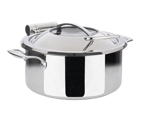 Chafing edény, kerek 39,5 x 34,5 x 17,5 cm, űrt. 8 l, betét 4 l, indukciós Fő kép