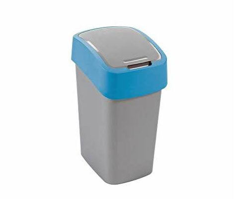 Curver "Pacific Flip Bin" billenő fedeles szemetes 10 l - Ezüst/kék Fő kép