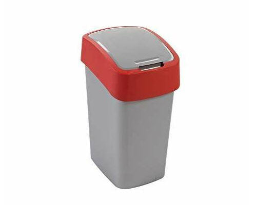 Curver "Pacific Flip Bin" billenő fedeles szemetes 10 l - Ezüst/piros Fő kép