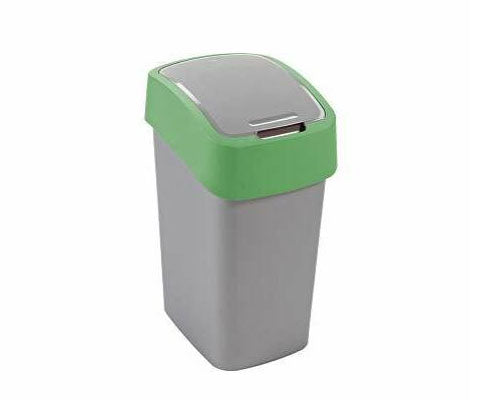 Curver "Pacific Flip Bin" billenő fedeles szemetes 10 l - Ezüst/zöld Fő kép