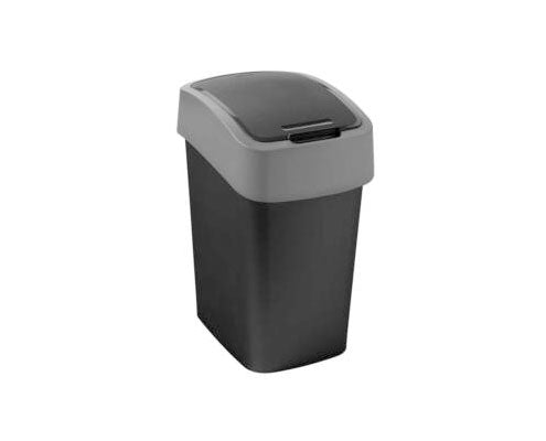 Curver "Pacific Flip Bin" billenő fedeles szemetes 10 l - Fekete/ezüst Fő kép