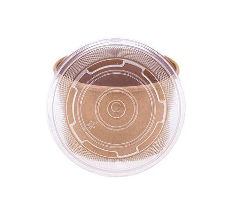 Desszertes kraft műanyag tető 230-350 ml-hez (barna kraft pohárhoz)