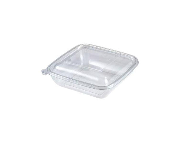 Dishy nagy szögletes salátás tál PET víztiszta  190 x 190 x 32 mm 750 ml