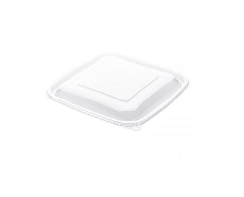 Dishy szögletes nagy salátás tál PET víztiszta tető 190 x 190 x 17 mm 500-1500 ml-es aljakhoz Fő kép