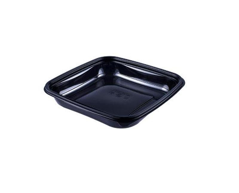 Dishy szögletes salátás nagy tál PET fekete 190 x 190 x 45 mm 750 ml