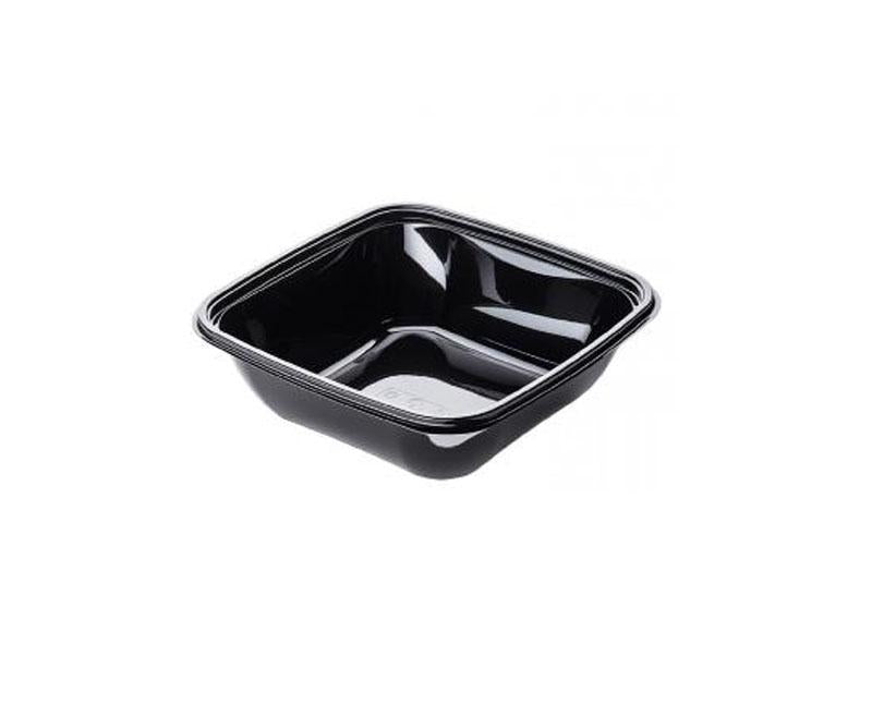 Dishy szögletes salátás nagy tál PET fekete 190 x 190 x 80 mm 1500 ml Fő kép