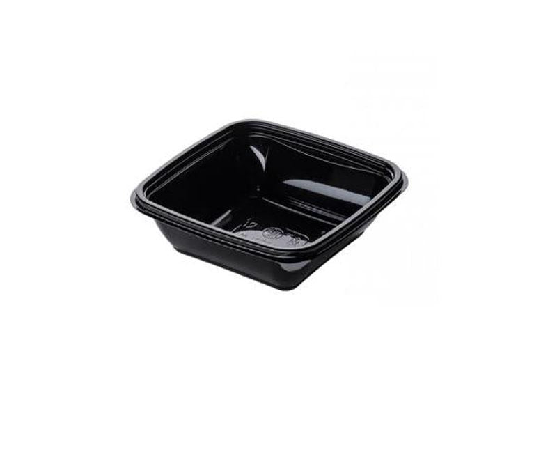 Dishy szögletes salátás tál PET fekete 125 x 125 x 38 mm 250 ml Fő kép