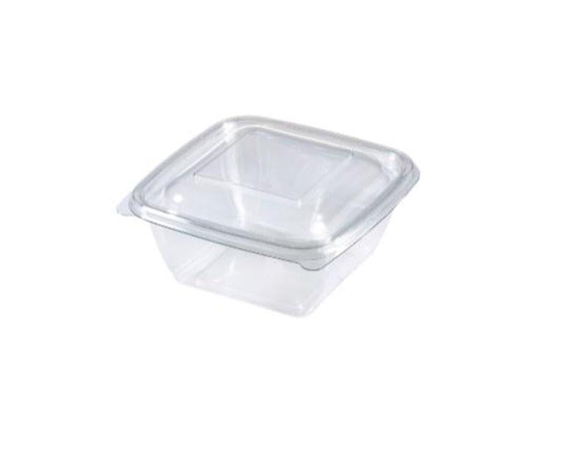 Dishy szögletes salátás tál PET víztiszta  125 x 125 x 38 mm 250 ml