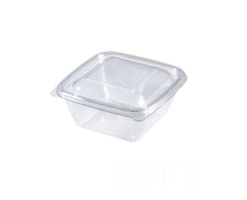 Dishy szögletes salátás tál PET víztiszta  125 x 125 x 52 mm 375 ml