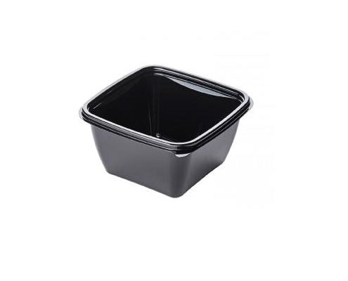Dishy szögletes salátás tál PET fekete 125 x 125 x 66 mm 500 ml