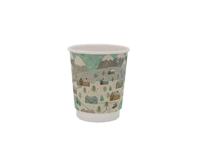 Duplafalú papírpohár (karácsonyi) 220 ml, 80 mm, Winter Fő kép